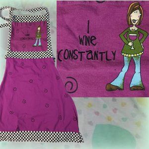 Vintage Y2K purple wine funky apron